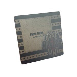 Disney Cruise Line Photo Frame 4.25" X 4.25" Navy & White Nautical Theme With St
